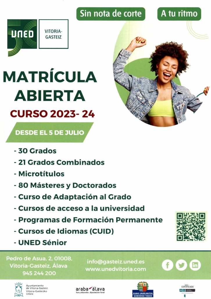 Matrícula abierta curso 20232024 UNED