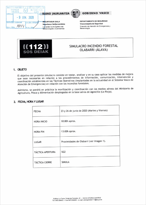 Simulacro de incendio en Ollávarre