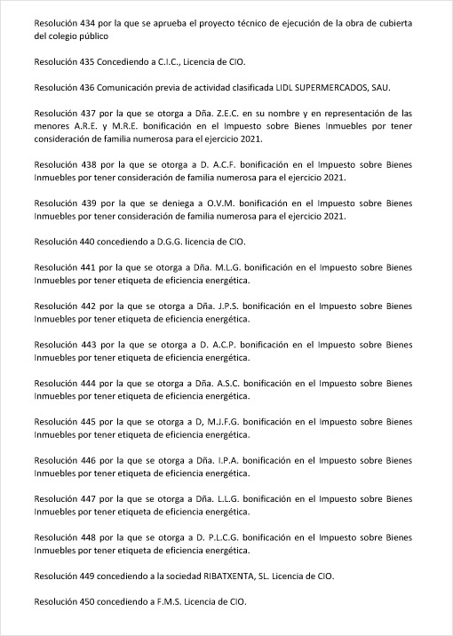 Resoluciones del pleno ordinario del 12 de octubre de 2021 del Ayuntamiento de Iruña de Oca