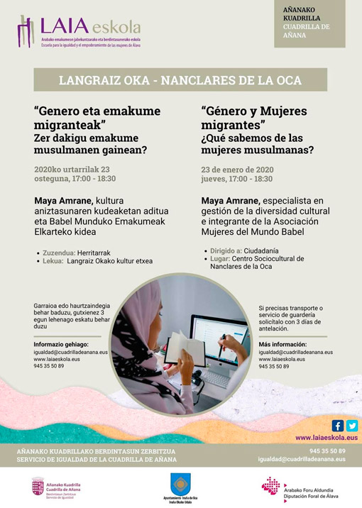 Cartel de la Charla "Género y Mujeres migrantes"